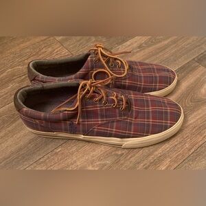 Polo Ralph Lauren Vaughn Madras Plaid Shoes Men’s Size 13 D Twill Leather